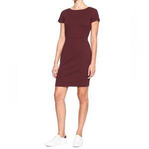 BANANA REPUBLIC TEXTURED KNIT SCOOP-BACK SHEATH DRESS 4 S office professional